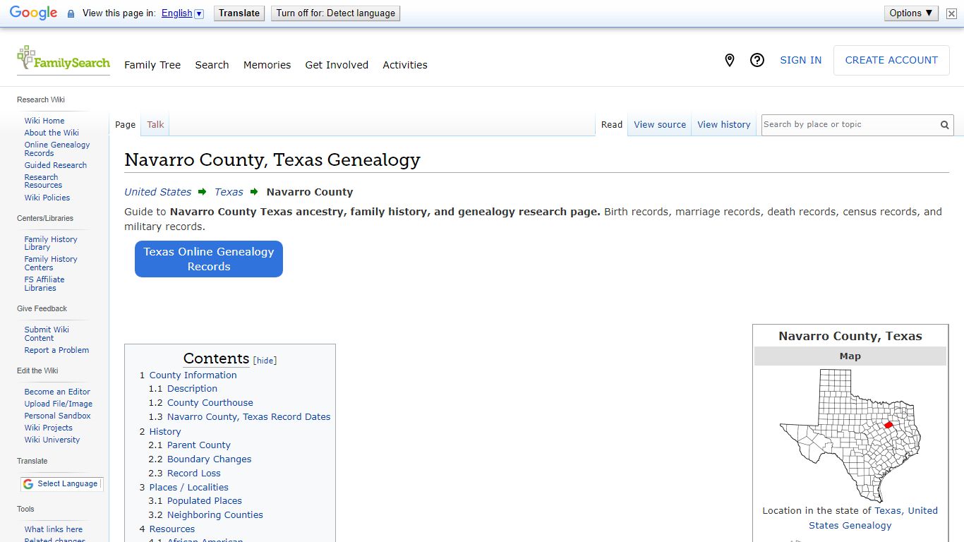 Navarro County, Texas Genealogy • FamilySearch